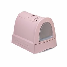 Litter Tray Cat Litter Tray Covered Fast Cleaning With Schiebefach Pink
