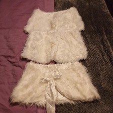 IVORY Faux Fur Bridal Wedding Shrug/Bolero/Cover-up Veil & Shawl in Ivory  