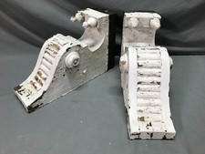 Antique VTG Pair Thick Double Finial Bullseye Corbel Porch Brackets Old 1388-25B