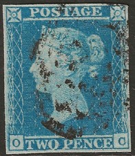 GB QV 1849 Two Penny Blue -