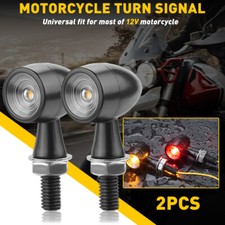 2x Mini LED Motorcycle Bullet Turn Signal DRL Brake Light Indicator Amber Red UK