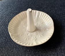 Camellia Aynsley Fine Bone China Ring Holder Cream Round Gold Rim Trim England