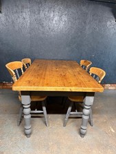 Vintage Pine Table And  Four