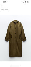 Zara long dark khaki parka