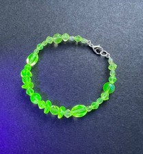 Uranium Vaseline Glass Beaded Bracelet
