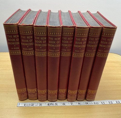 Vintage red gold encyclopaedia - vintage,