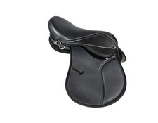 Synthetic Leather Treeless Horse Saddle 14 Inch Lightweight All Purpose Black