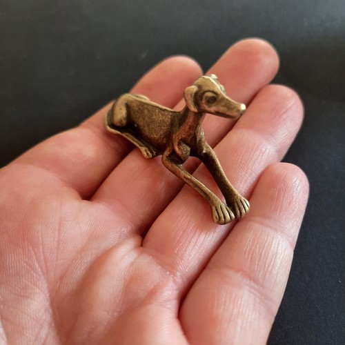 Brass greyhound figurine - brass,