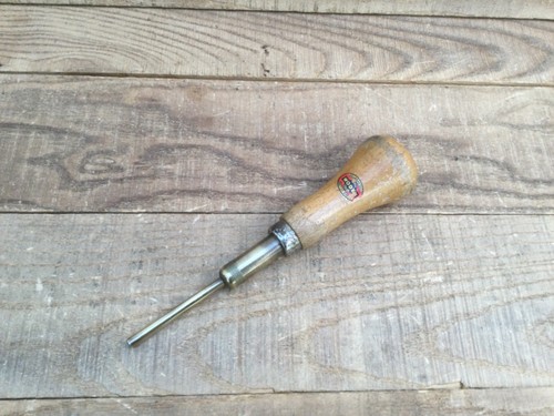 Vintage woden tools brass push - vintage,
