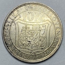 1928 Ten Korun Czechoslovakia 
