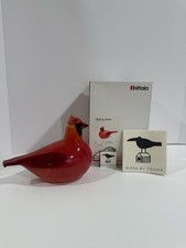 Oiva Toikka Iittala Red Cardinal Bird Nuutjarvi Art Glass Pre-owned With Box