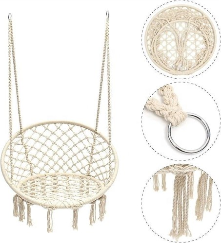 Hanging macrame hammock chair - hanging,