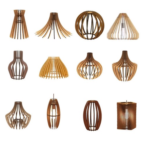 Hanging wooden lamp pendant - wooden,