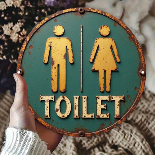 Vintage style toilet sign - style,