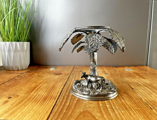 Antique silver plate - antique, tree
