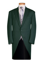 Green Tailcoat Morning Jacket Herringbone Wool Wedding Fancy Dress Formal Mens
