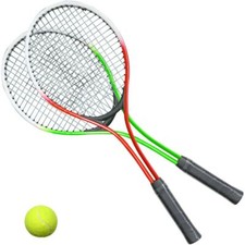 2 PLAYER TENNIS RACKETS ALUMINIUM SET OF 2 & 1 TENNIS BALL & CARRY BAG