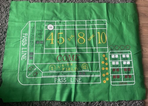 Green felt craps table layout - table,