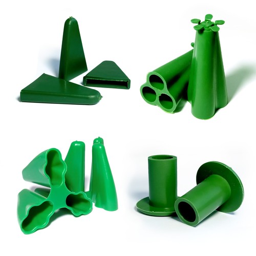 Green rubber bamboo cane - green,