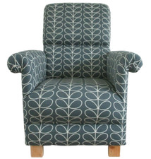 Orla Kiely Chair Nursery Linear Stem Cool Grey Fabric Adult Bedroom Accent Small