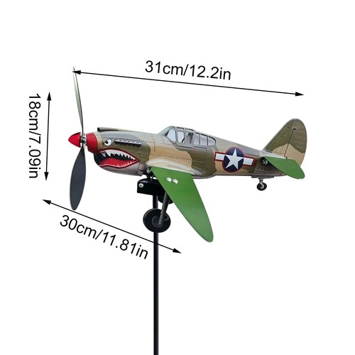 Shark mouth warplane garden - shark,