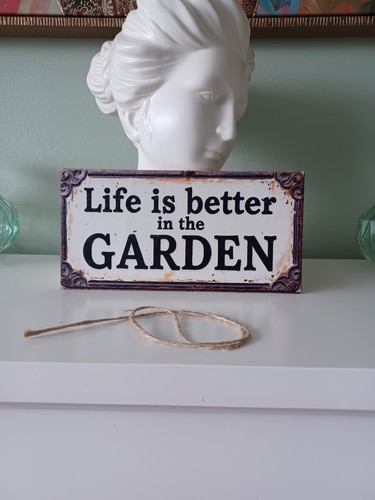 Wooden hanging garden sign - wooden,