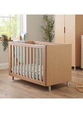 Mini Cot Bed Oak & White Sand