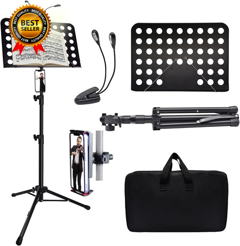 Sheet music stand with - with, light