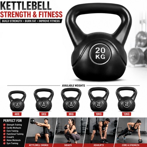 12kg vinyl kettlebell weight - vinyl,