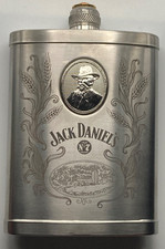 Jack Daniels highly detailed Cameo Flask w/leather belt sheath