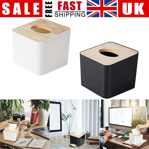 Wooden tissue box holder - wooden,