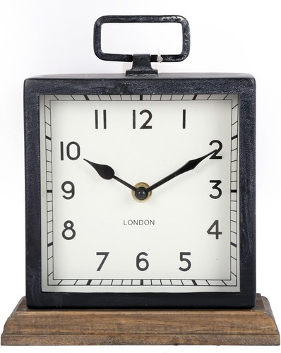 Metal clock wooden - metal,