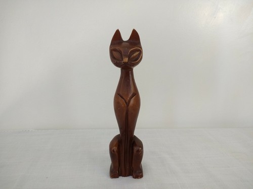 Vintage handmade wood - vintage, cat