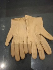 Womens Tan Isotoner Soft  Leather gloves Medium 8" Long