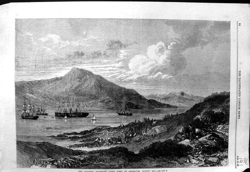 Original old antique print - old,
