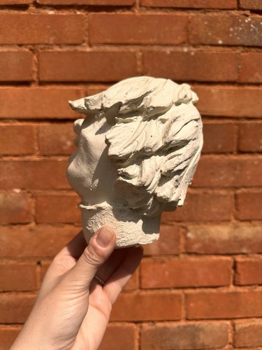 Plaster face bust - plaster,
