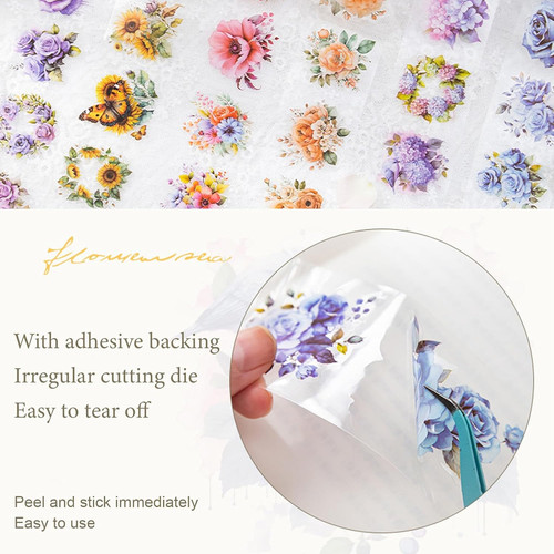 Vintage floral washi tape set - vintage,