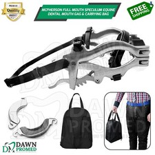 McPherson Full Mouth Speculum Equine Dental Mouth Gag & Straps With Carrying Bag