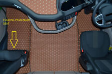 ECO LEATHER FLOOR MATS - Brown  FIT DAF XG ,   XG+ [ FOLDING PASSENGER SEAT]