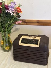 Vintage Bakelite Tube Valve Radio 1950 Bush DAC 10 Art Deco LW/MW Brown TESTED