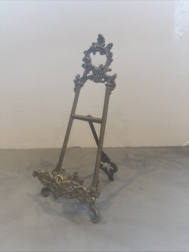 Vintage brass easel - brass, plate
