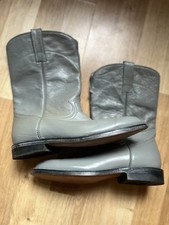 Vintage Grey genuine Leather Cowboy Boots size 6 (very small - fit narrow) 