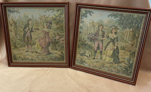 Vintage framed french woven - vintage,
