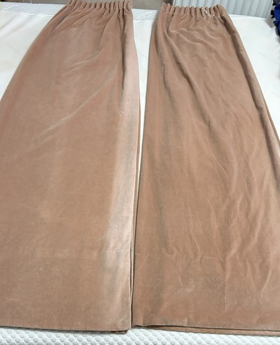 Velvet curtains pair fawn - pair,