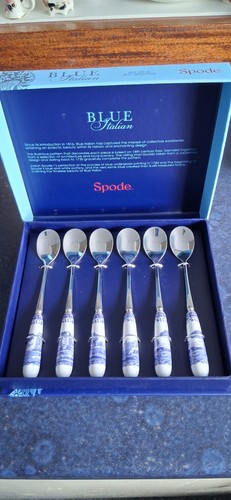 Spode blue italian teaspoons - blue,