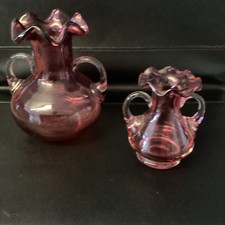 Vintage Cranberry Glass Duo