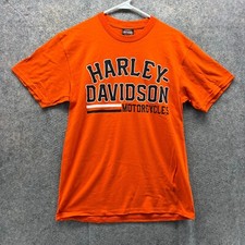 Harley Davidson Shirt Men Medium Orange Spell Tee Biker 2018 Casual Motorcycle