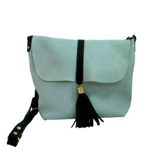 GiGi New York Celeste Shoulder Bag French Goatskin Leather Azure w Navy