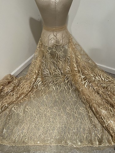 Gold embroidery sequins lace - sequins,