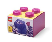 OFFICIAL LEGO PINK SPARKLE GLITTER STORAGE BOX BRICK CUBE 4 STUD 2X2 